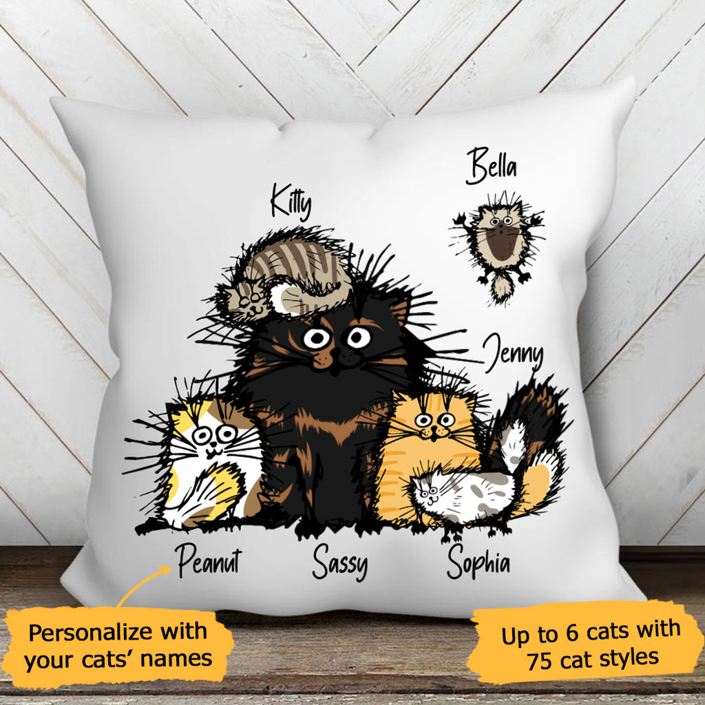 Funny Cat Personalized Canvas Pillow (Insert Included)