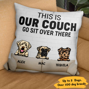This Is Our Couch Dog Personalized Canvas Pillow (Insert Included)