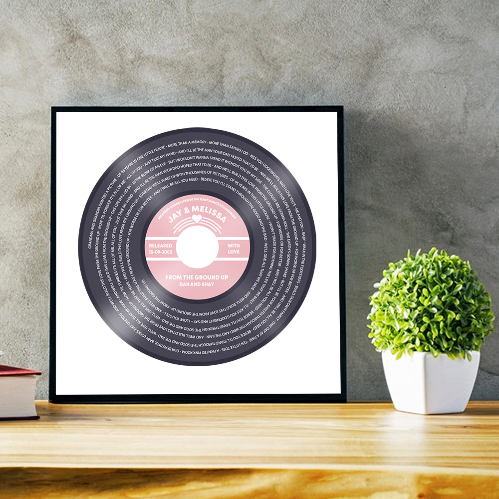 Any Song Lyrics Personalized Print - Custom Vinyl Record Label Wedding - First Dance Anniversary Gift