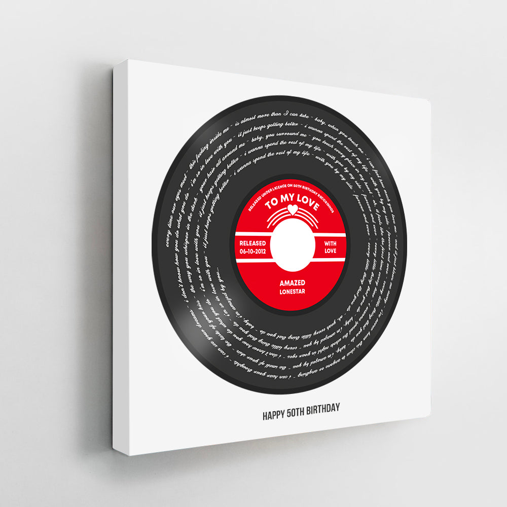 Any Song Lyrics Personalized Print - Custom Vinyl Record Label Wedding - First Dance Anniversary Gift