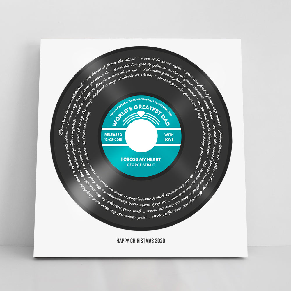 Any Song Lyrics Personalized Print - Custom Vinyl Record Label Wedding - First Dance Anniversary Gift