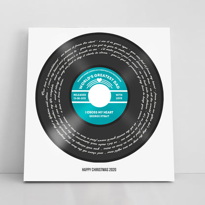 Any Song Lyrics Personalized Print - Custom Vinyl Record Label Wedding - First Dance Anniversary Gift