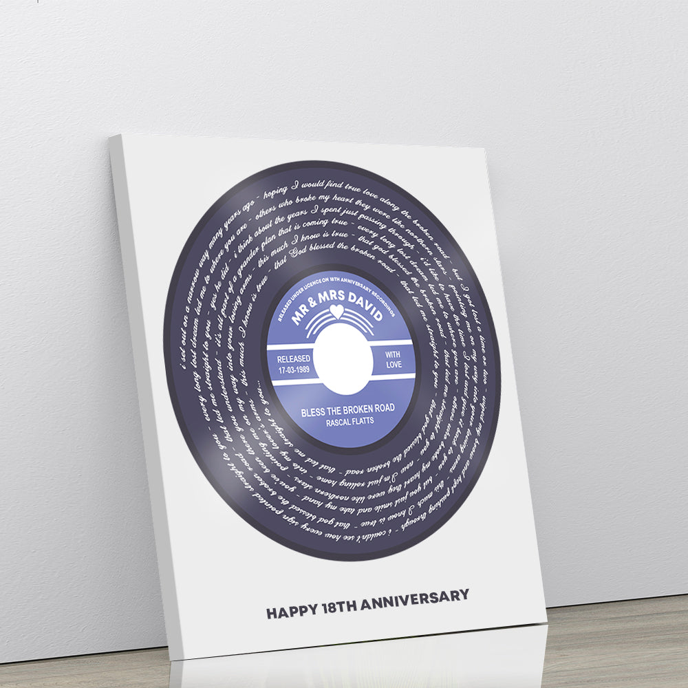 Any Song Lyrics Personalized Print - Custom Vinyl Record Label Wedding - First Dance Anniversary Gift