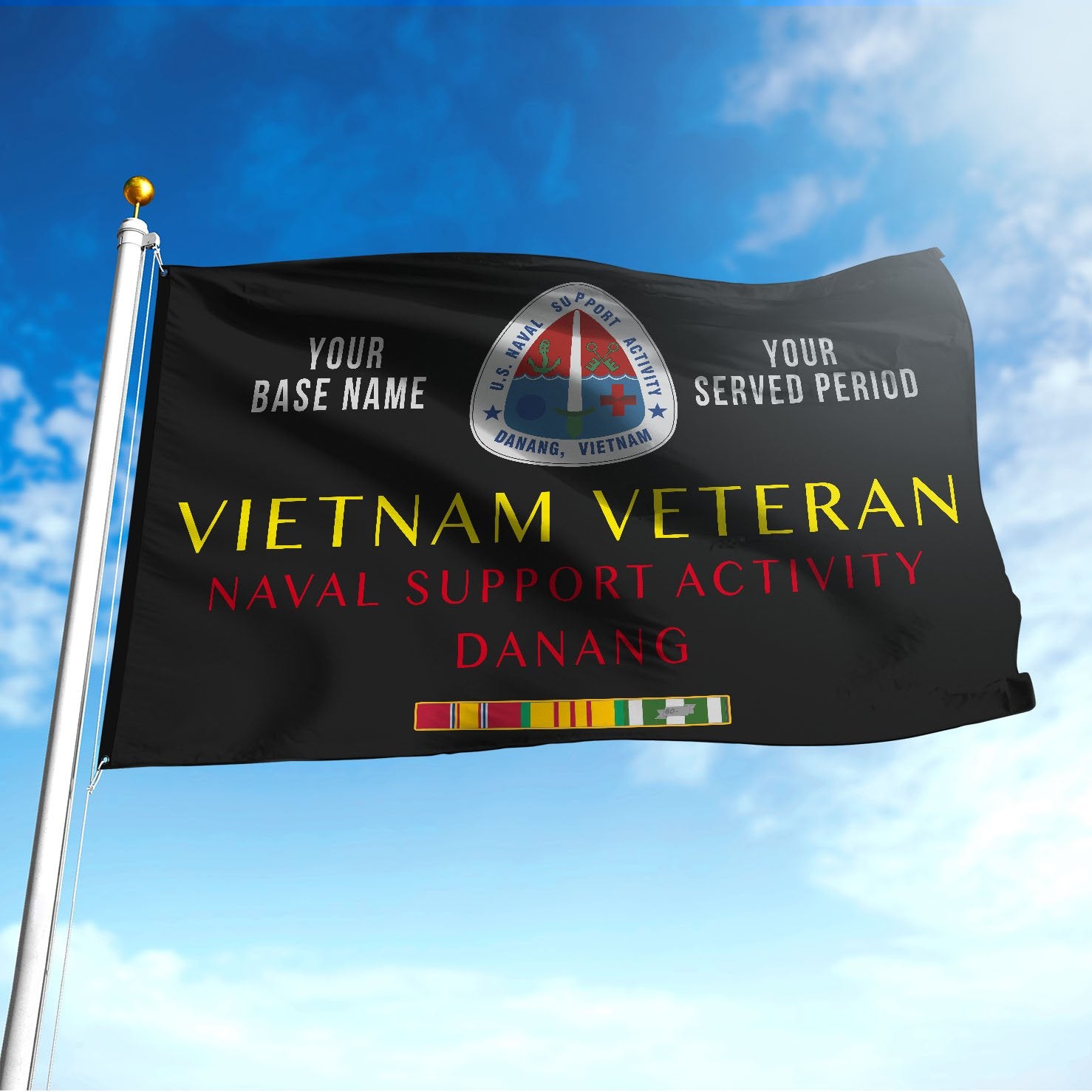 NAVAL SUPPORT ACTIVITY DANANG FLAG DOUBLE-SIDED PRINTED 30"x40" FLAG