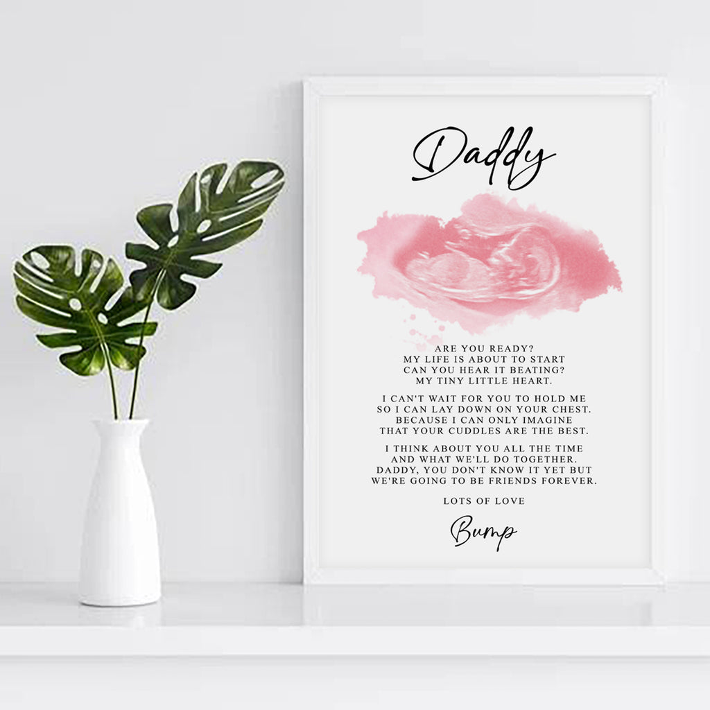 Watercolor Ultrasound Art Print - Daddy To Be Gifts