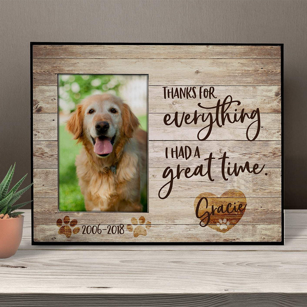 THANKS FOR EVERYTHING - Personalized Pet Memorial - Premium Plaque, Canvas