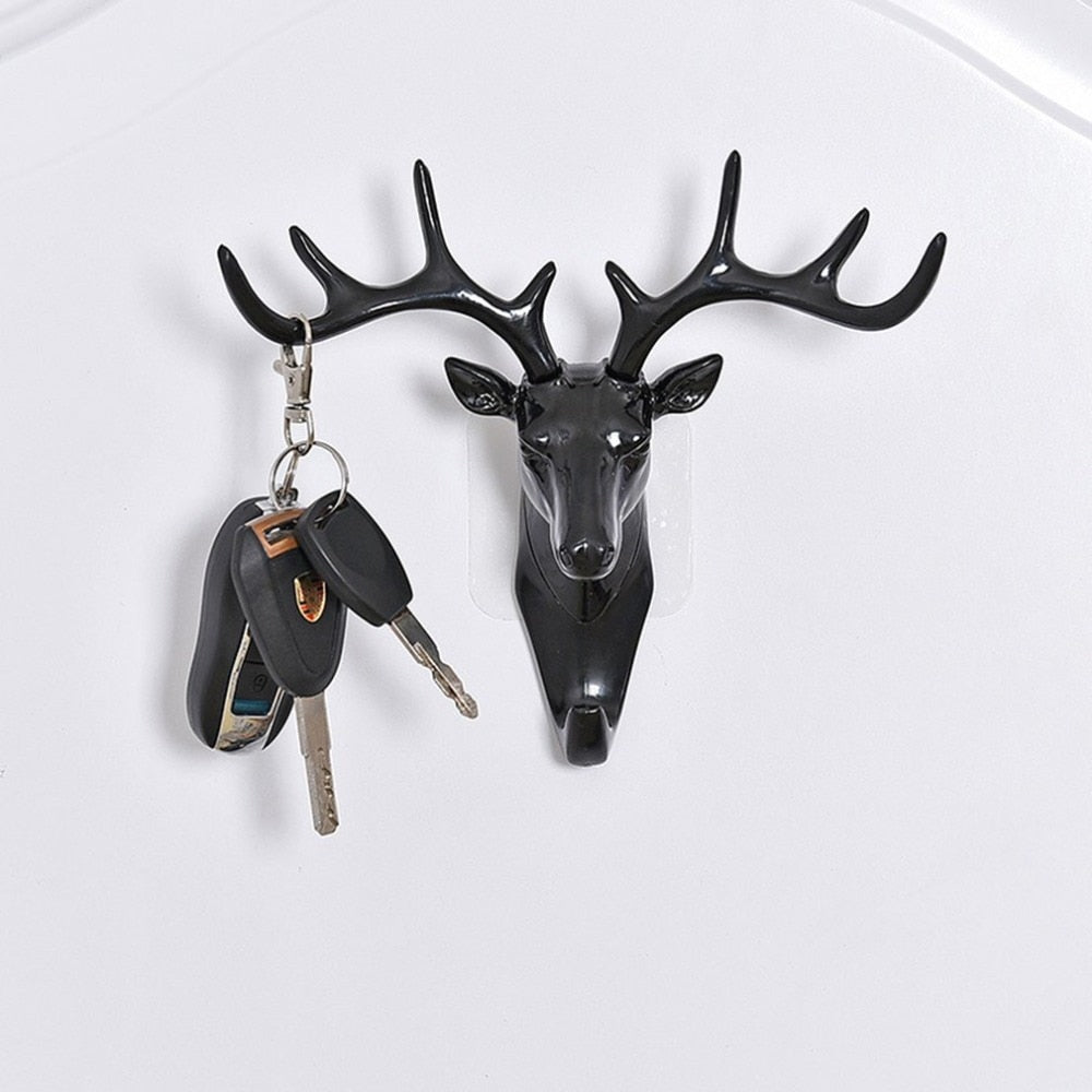 Wall Hanging Hook Vintage Deer Head Antlers for Hanging Clothes Hat Scarf Key