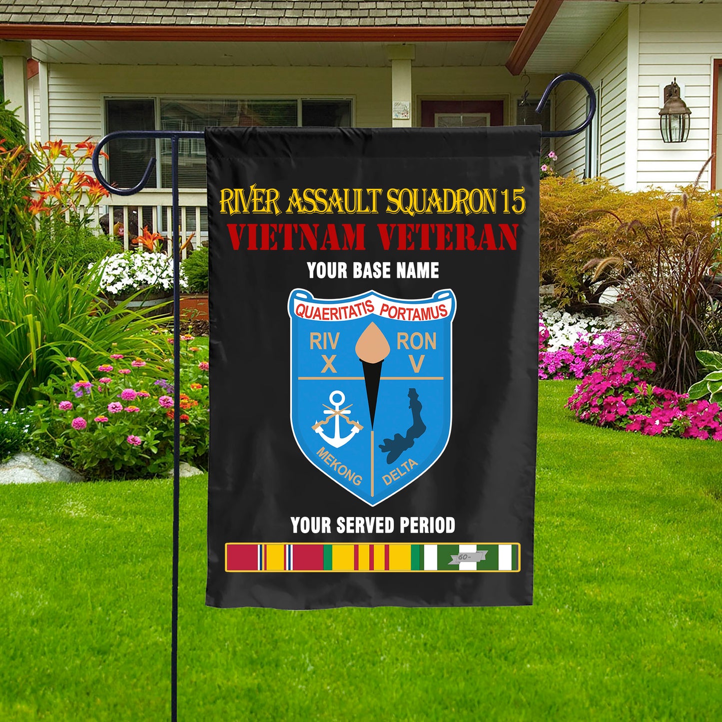 RIVER ASSAULT SQUADRON 15 DOUBLE-SIDED PRINTED 12"x18" GARDEN FLAG