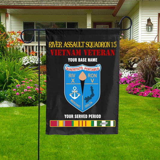 RIVER ASSAULT SQUADRON 15 DOUBLE-SIDED PRINTED 12"x18" GARDEN FLAG