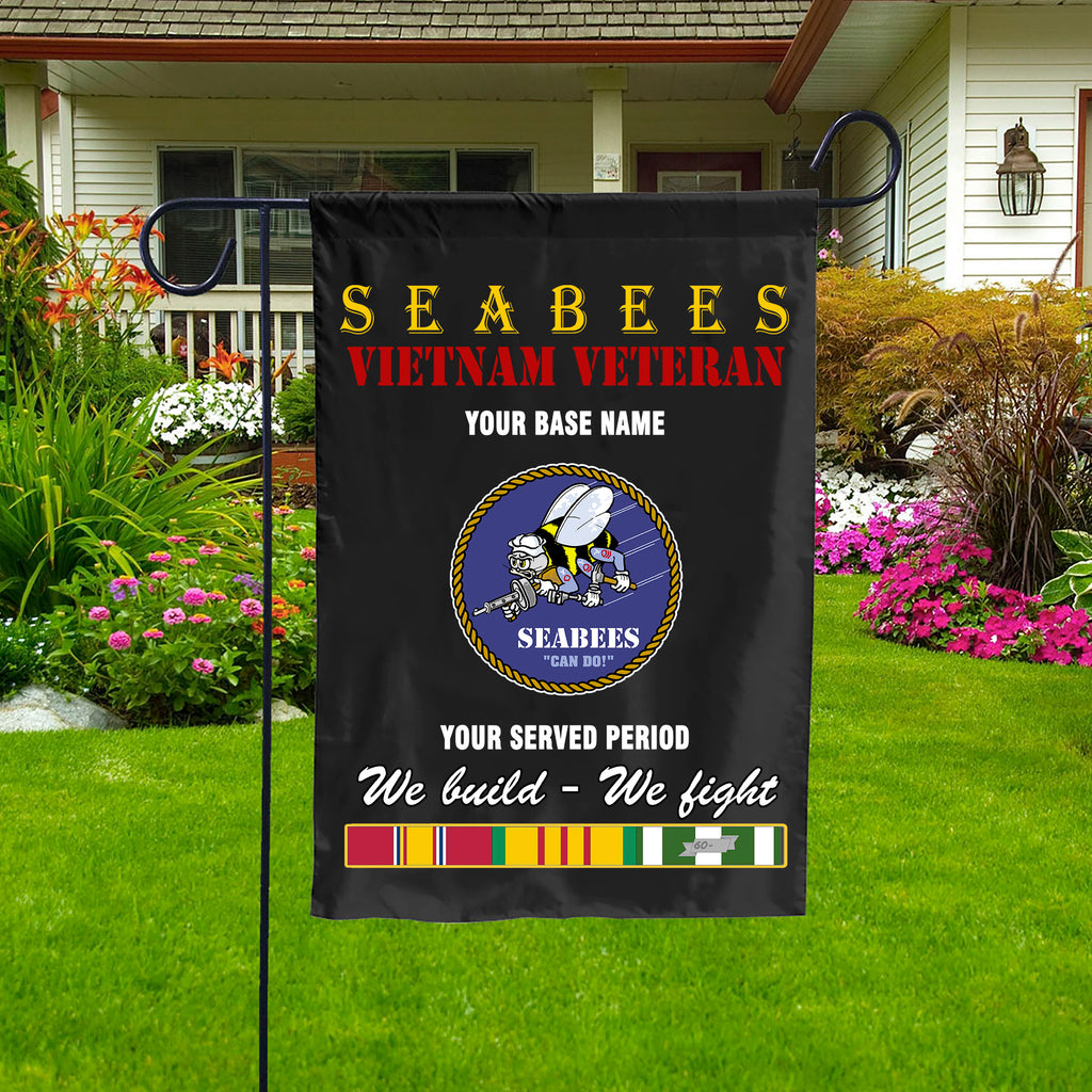 SEABEES DOUBLE-SIDED PRINTED 12"x18" GARDEN FLAG