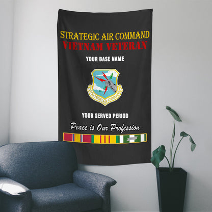 STRATEGIC AIR COMMAND WALL FLAG VERTICAL HORIZONTAL 36 x 60 INCHES WALL FLAG