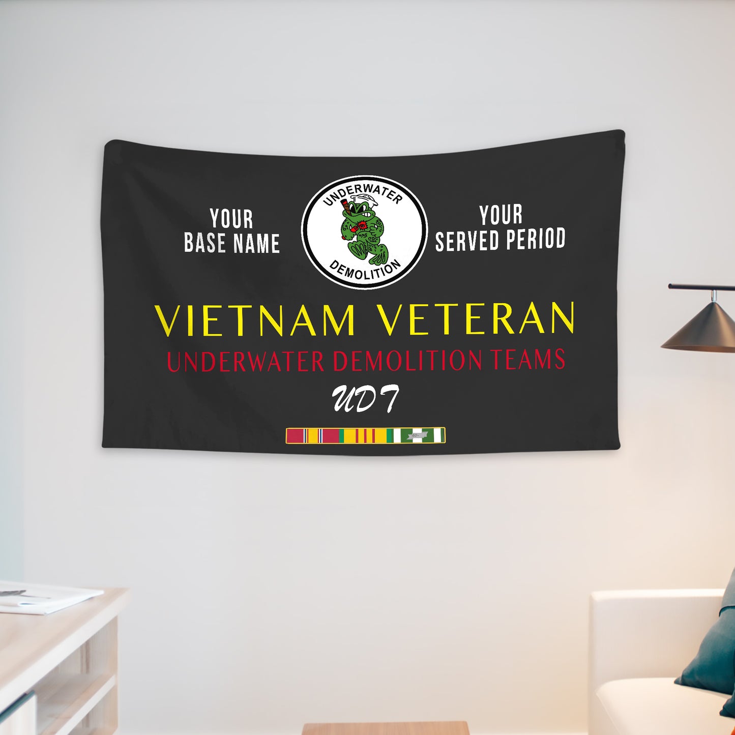 UNDERWATER DEMOLITION TEAMS WALL FLAG VERTICAL HORIZONTAL 36 x 60 INCHES WALL FLAG