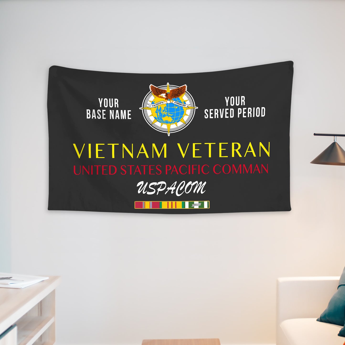 UNITED STATES PACIFIC COMMAND WALL FLAG VERTICAL HORIZONTAL 36 x 60 INCHES WALL FLAG