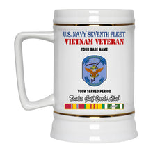 Load image into Gallery viewer, UNITED STATES SEVENTH FLEET BEER STEIN 22oz GOLD TRIM BEER STEIN