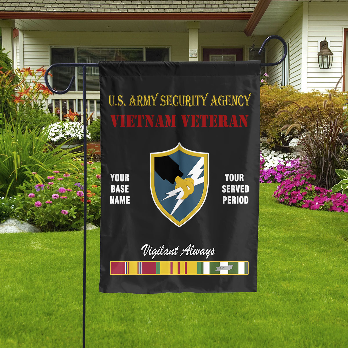U.S. ARMY SECURITY AGENCY - Double Sided 30"x40" Flag