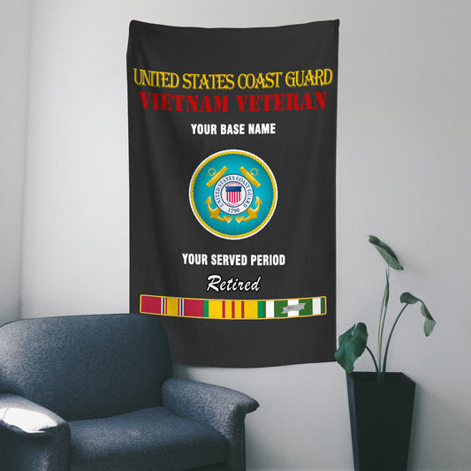 US COAST GUARD RETIRED WALL FLAG VERTICAL HORIZONTAL 36 x 60 INCHES WALL FLAG