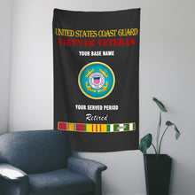 Load image into Gallery viewer, US COAST GUARD RETIRED WALL FLAG VERTICAL HORIZONTAL 36 x 60 INCHES WALL FLAG