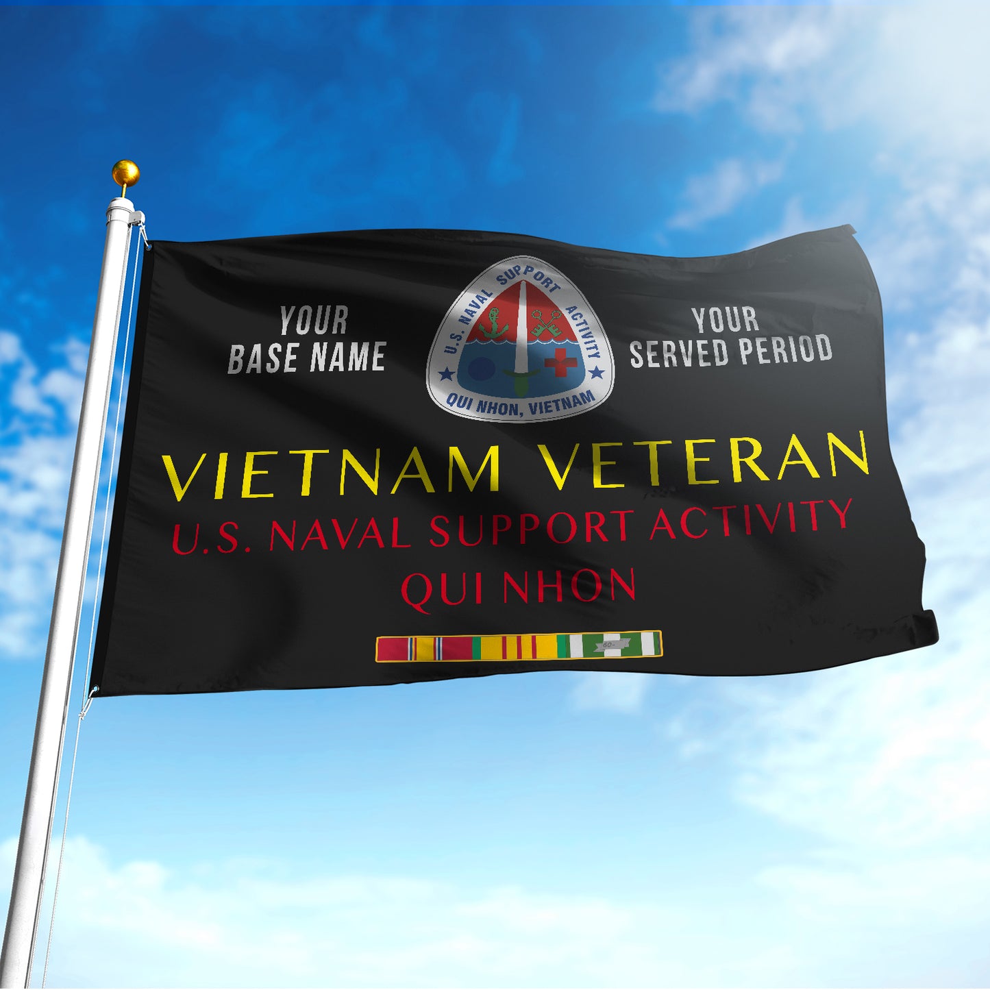 US NAVAL SUPPORT ACTIVITY QUI NHON FLAG DOUBLE-SIDED PRINTED 30"x40" FLAG