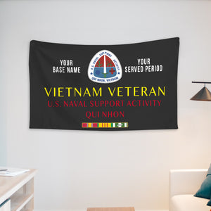 US NAVAL SUPPORT ACTIVITY QUI NHON WALL FLAG VERTICAL HORIZONTAL 36 x 60 INCHES WALL FLAG