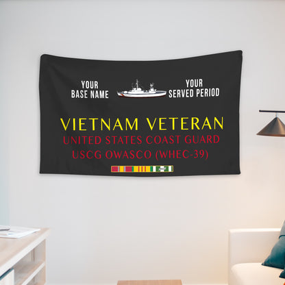 USCG OWASCO WHEC 39 WALL FLAG VERTICAL HORIZONTAL 36 x 60 INCHES WALL FLAG
