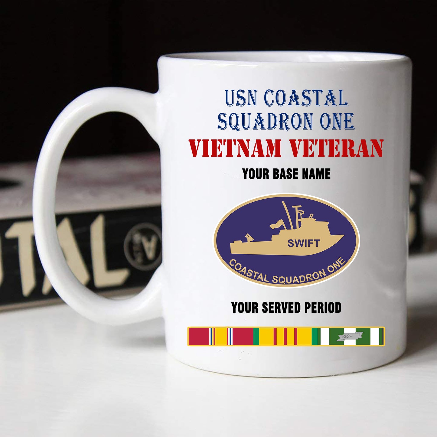 USN COASTAL SQUADRON ONE BLACK WHITE 11oz 15oz COFFEE MUG