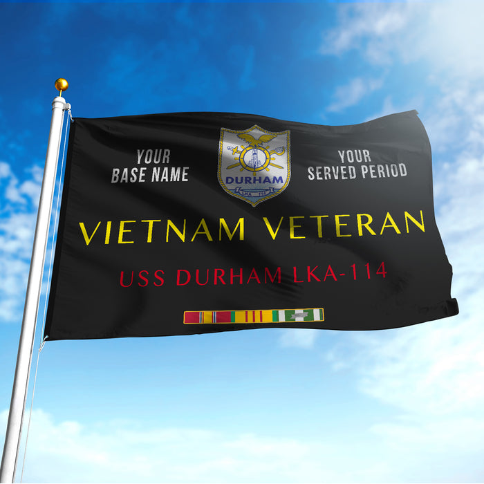 USS DURHAM LKA 114 FLAG DOUBLE-SIDED PRINTED 30