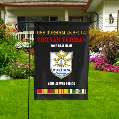 USS DURHAM LKA 114 DOUBLE-SIDED PRINTED 12"x18" GARDEN FLAG