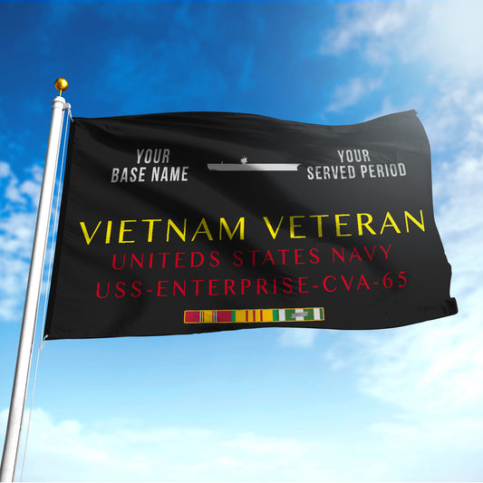 USS ENTERPRISE CVA 65 FLAG DOUBLE-SIDED PRINTED 30"x40" FLAG