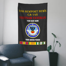 Load image into Gallery viewer, USS NEWPORT NEWS CA 148 WALL FLAG VERTICAL HORIZONTAL 36 x 60 INCHES WALL FLAG