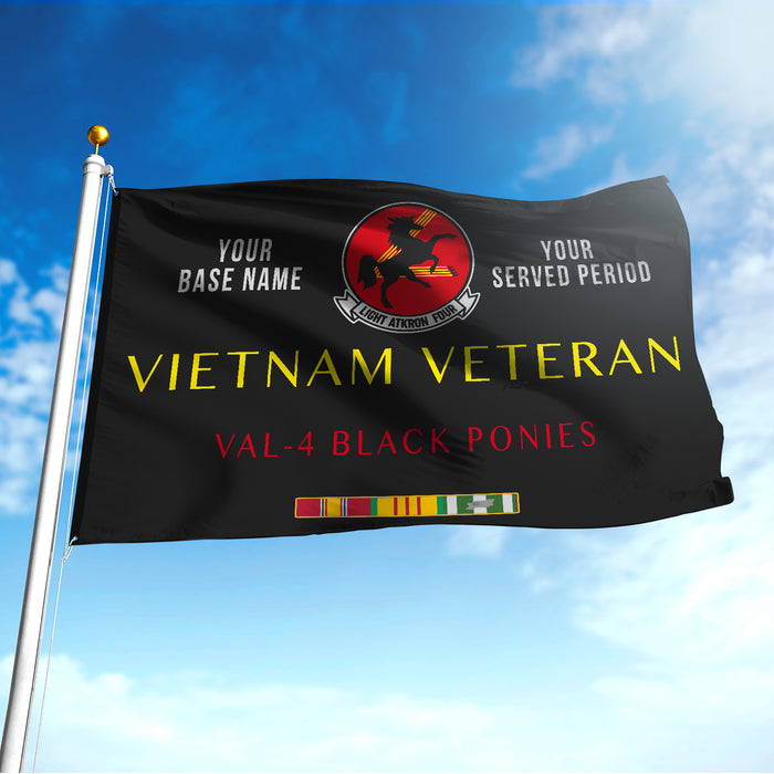 VAL 4 BLACK PONIES FLAG DOUBLE-SIDED PRINTED 30