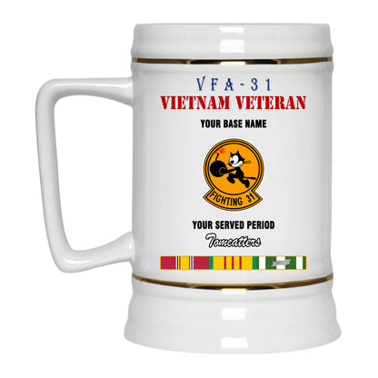 VFA 31 BEER STEIN 22oz GOLD TRIM BEER STEIN