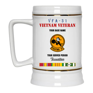 VFA 31 BEER STEIN 22oz GOLD TRIM BEER STEIN