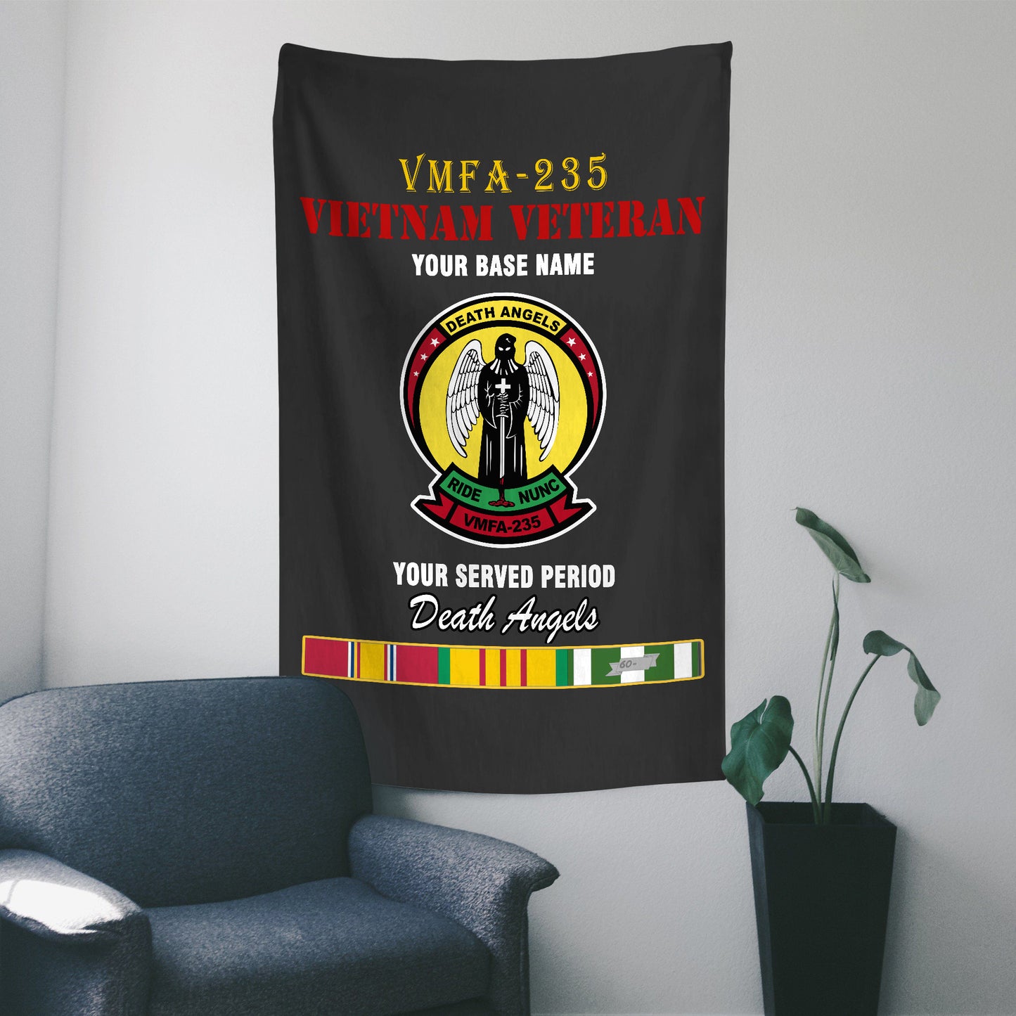 VMFA 235 WALL FLAG VERTICAL HORIZONTAL 36 x 60 INCHES WALL FLAG