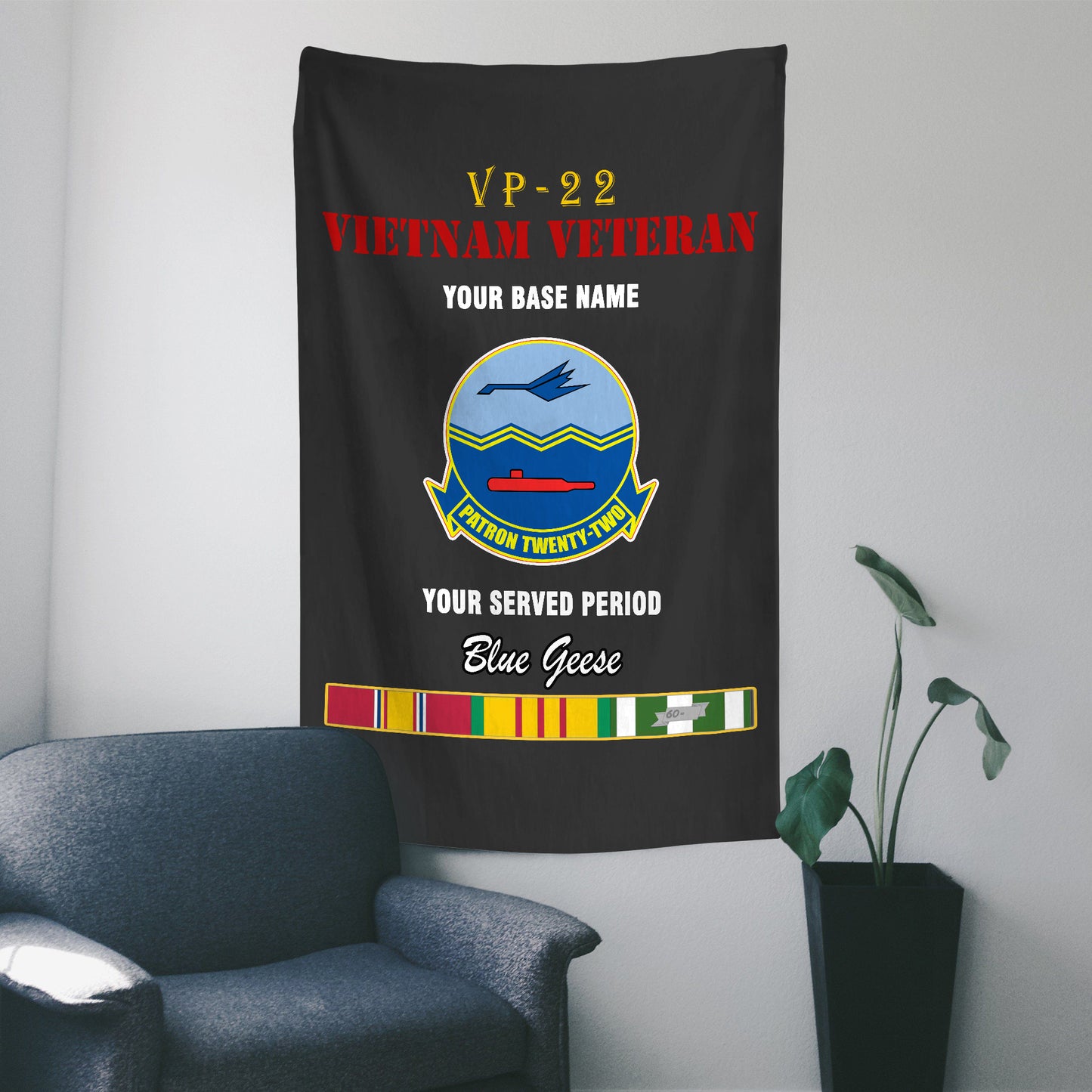 VP 22 WALL FLAG VERTICAL HORIZONTAL 36 x 60 INCHES WALL FLAG