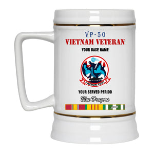 VP 50 BEER STEIN 22oz GOLD TRIM BEER STEIN