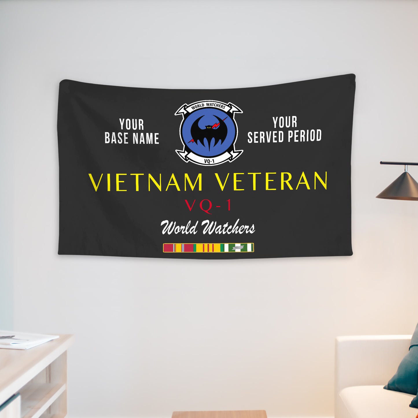 VQ 1 WALL FLAG VERTICAL HORIZONTAL 36 x 60 INCHES WALL FLAG